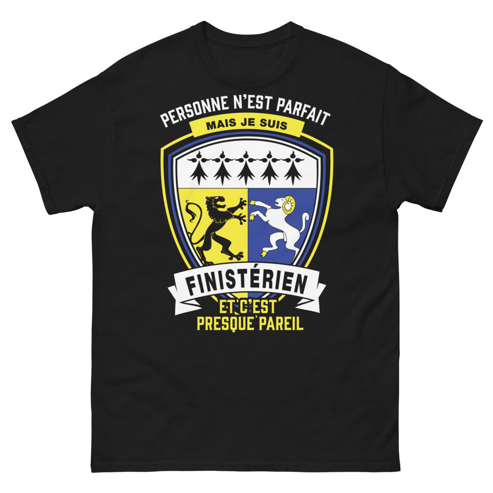 T-shirt Finistérien noir - Personne n'est parfait, je suis Finistérien