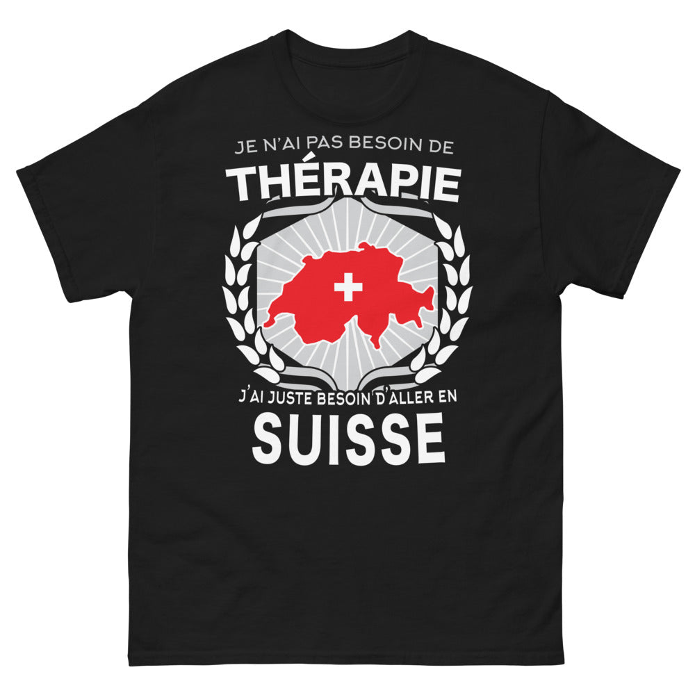 T-shirt Suisse noir - Besoin d'aller en Suisse