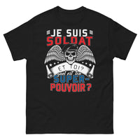 Thumbnail for T-shirt Soldat noir - Je suis soldat, quel est ton super-pouvoir ?