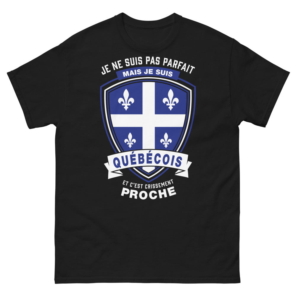 T-shirt Québécois noir - Pas parfait, crissement proche