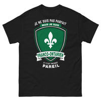 Thumbnail for T-shirt Franco-Ontarien noir - Je ne suis pas parfait, mais je suis franco-ontarien