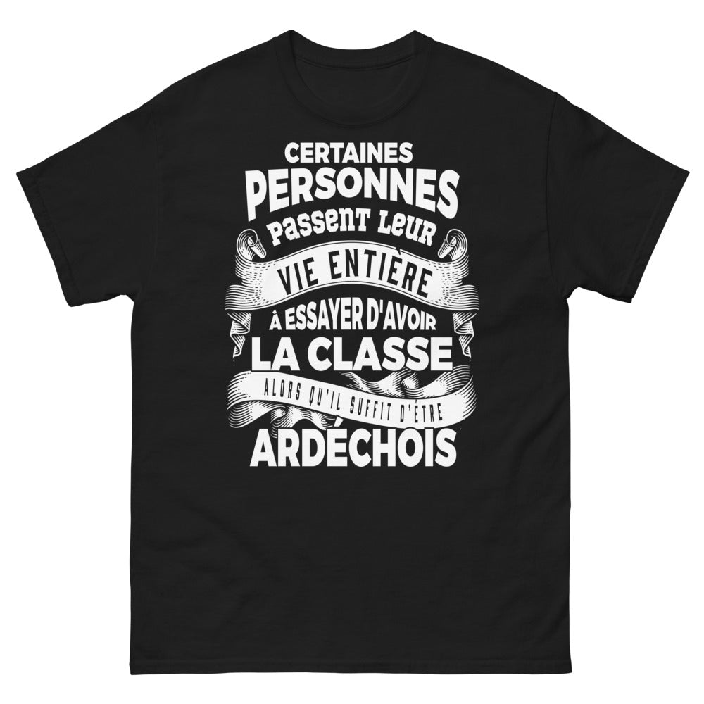 T-shirt Ardéchois noir - c'est un art d'être Ardéchois