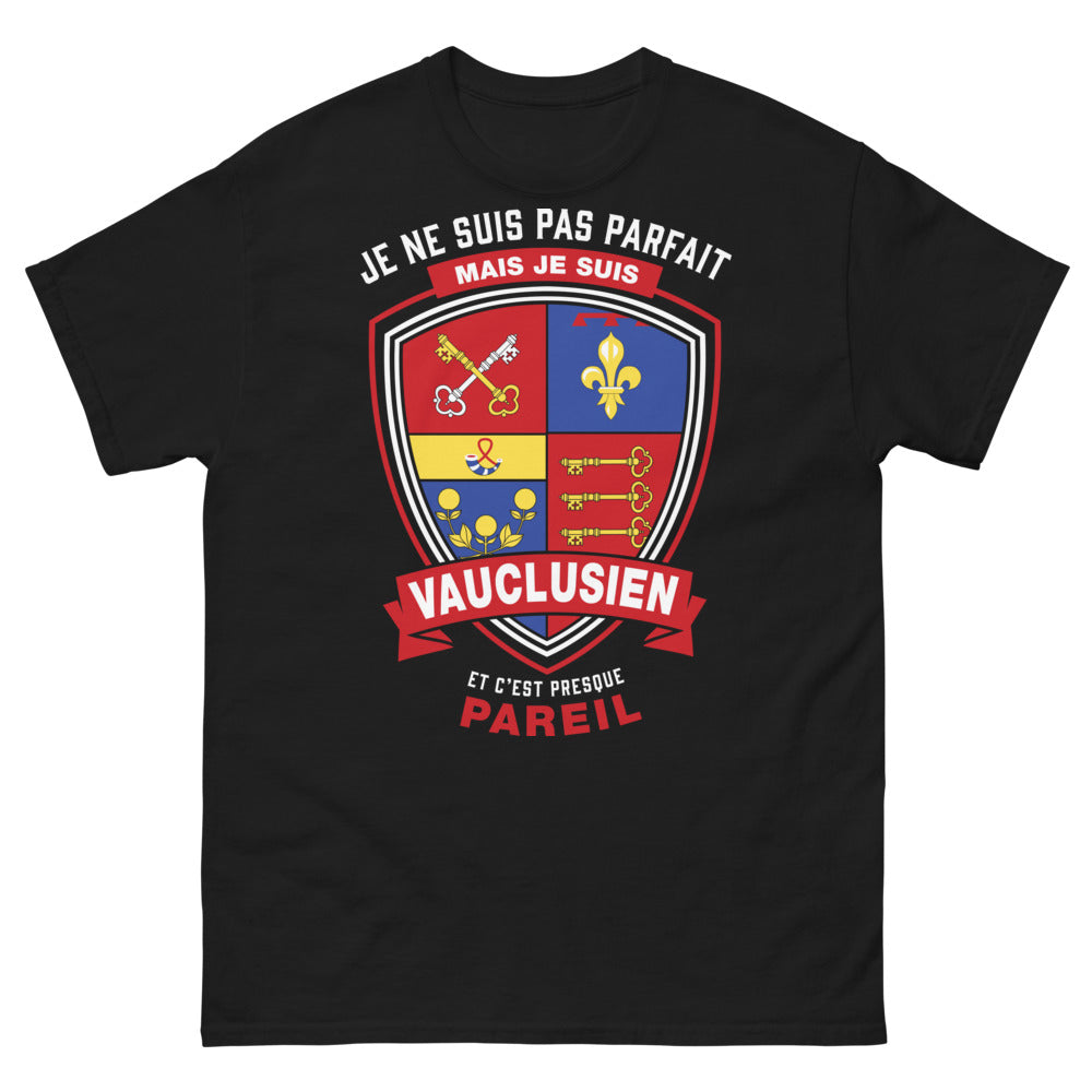 T-shirt Vauclusien noir - Je ne suis pas parfait mais je suis Vauclusien