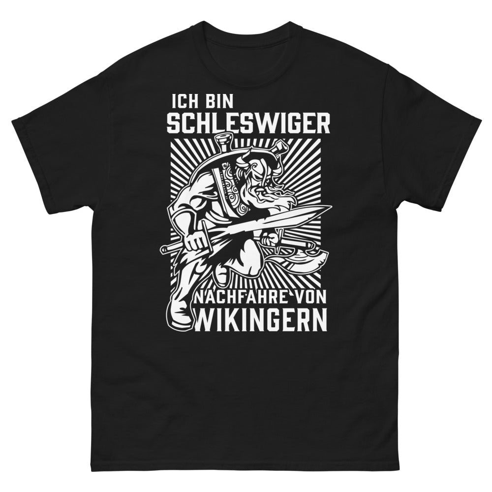 T-shirt Schleswig-Holstein noir - Ich bin Schleswiger Nachfahre von Wikingern