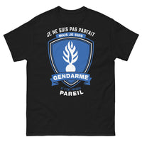Thumbnail for T-shirt Gendarme noir - Je ne suis pas parfait mais je suis gendarme