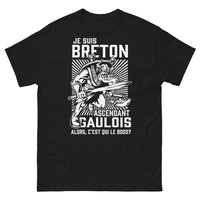 Thumbnail for T-shirt Breton ascendant Gaulois noir - C'est qui le boss ?