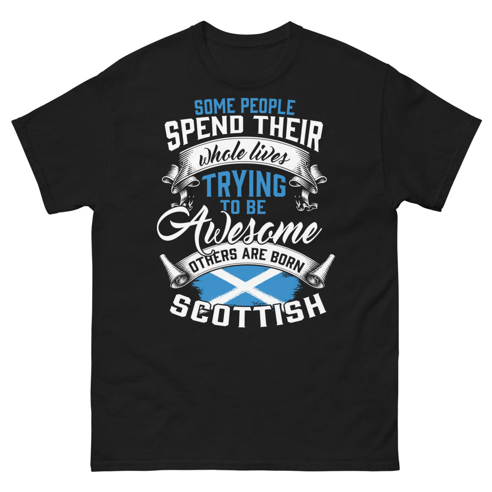 T-shirt Écosse noir - Proudly Scottish, Born Awesome
