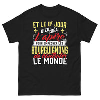 Thumbnail for T-shirt Bourgogne noir - Et le 8e jour Dieu créa l'apéro