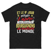 T-shirt Bourgogne noir - Et le 8e jour Dieu créa l'apéro