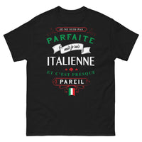 Thumbnail for T-shirt Italie noir - Je ne suis pas parfaite mais je suis Italienne