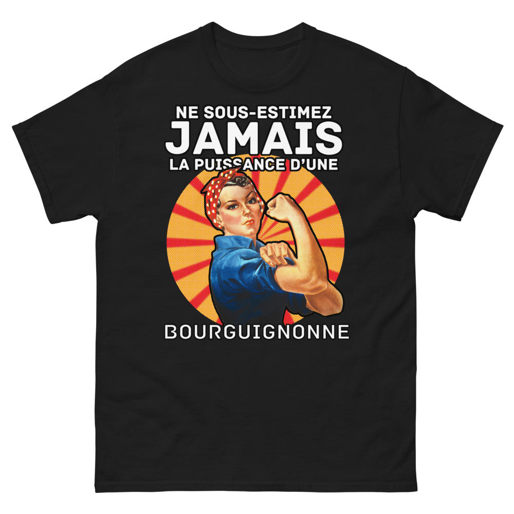 T-shirt Bourguignonne noir - Ne sous-estimez jamais la puissance