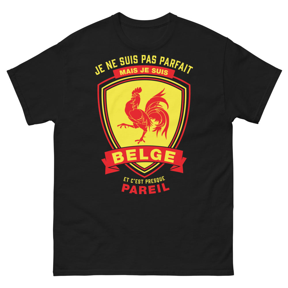 T-shirt Belgique noir - Je ne suis pas parfait mais je suis belge