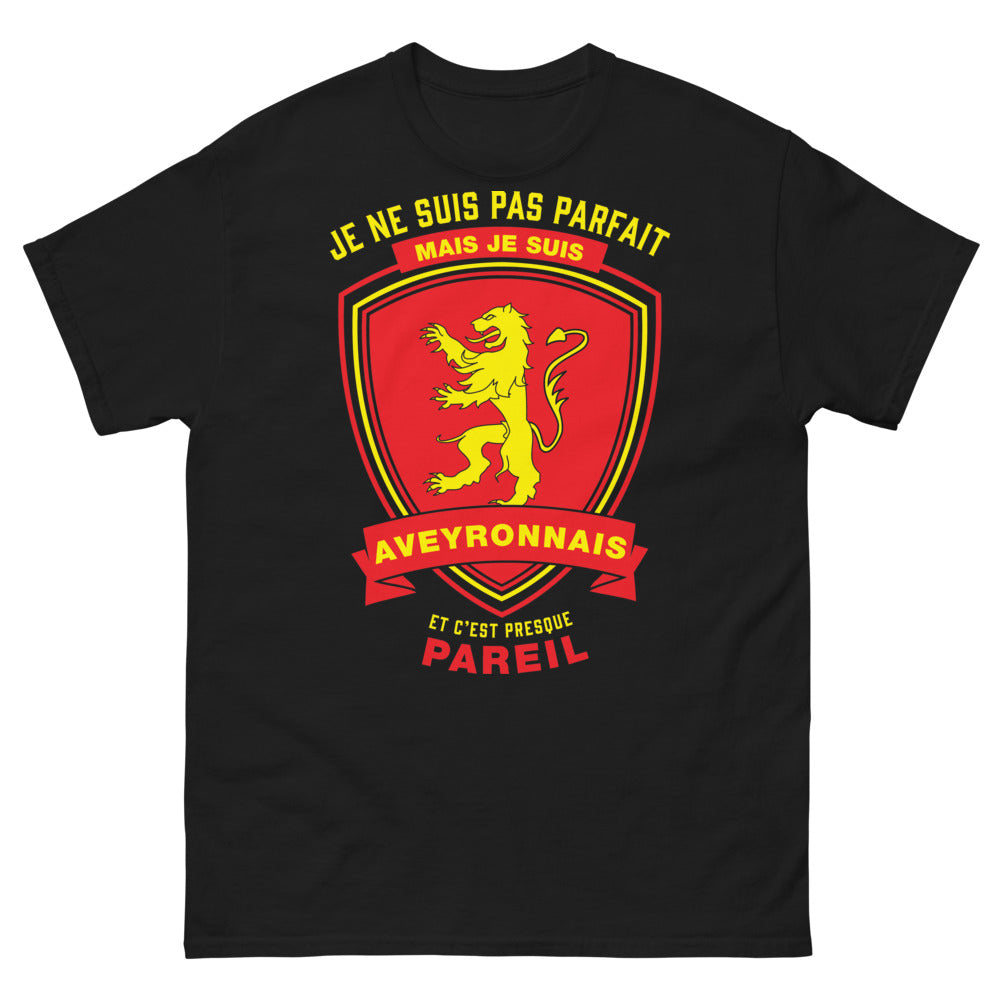 T-shirt Aveyronnais noir - Je ne suis pas parfait mais je suis Aveyronnais