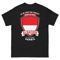 Thumbnail for T-shirt Alsacien noir - Je ne suis pas parfait mais je suis Alsacien