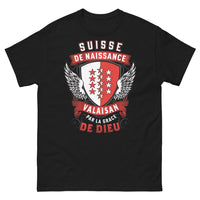 Thumbnail for T-shirt Valaisan noir - De naissance par la grâce de Dieu