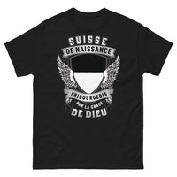 Thumbnail for T-shirt Fribourgeois noir - Fribourgeois de naissance par la grâce de Dieu