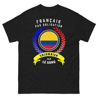 Thumbnail for T-shirt Français/Colombien noir - Français par obligation, Colombien par le sang