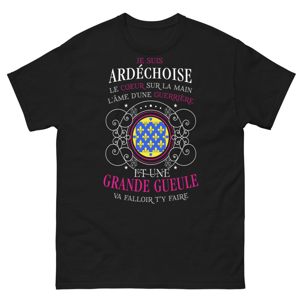 T-shirt Ardéchoise noir - Cœur vaillant, grande gueule