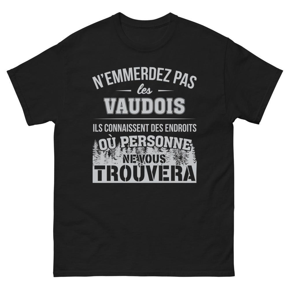 T-shirt Vaudois noir - N'emmerdez pas les Vaudois
