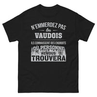 Thumbnail for T-shirt Vaudois noir - N'emmerdez pas les Vaudois