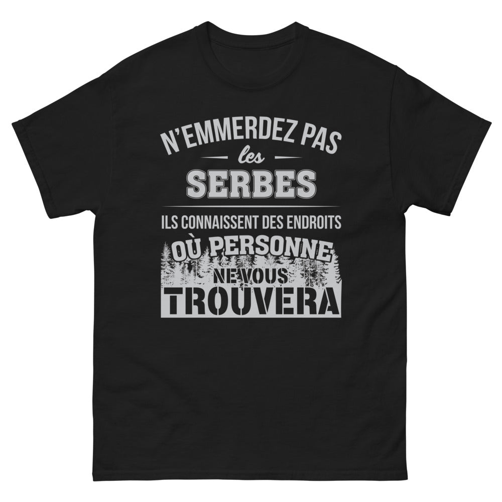 T-shirt Serbe noir - Hospitalité des Balkans