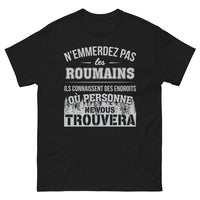 Thumbnail for T-shirt Roumains noir - n'emmerdez pas les Roumains