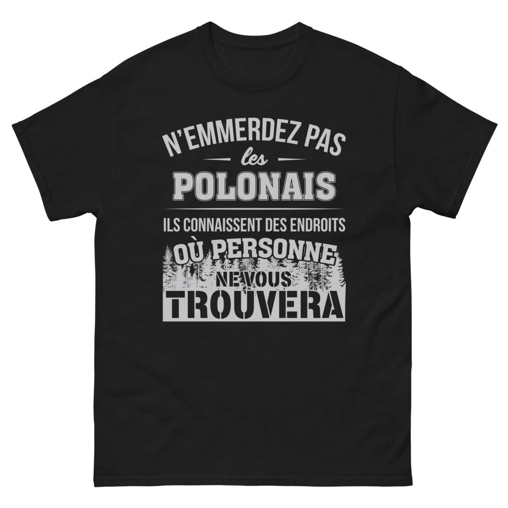 T-shirt Pologne noir - N'emmerdez pas les Polonais