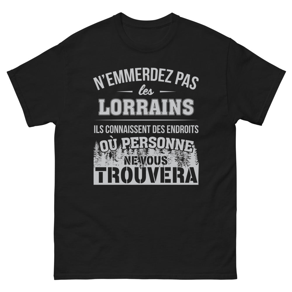T-shirt Lorrain noir - N'emmerdez pas les Lorrains