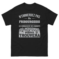 Thumbnail for T-shirt Fribourgeois noir - n'emmerdez pas les Fribourgeois
