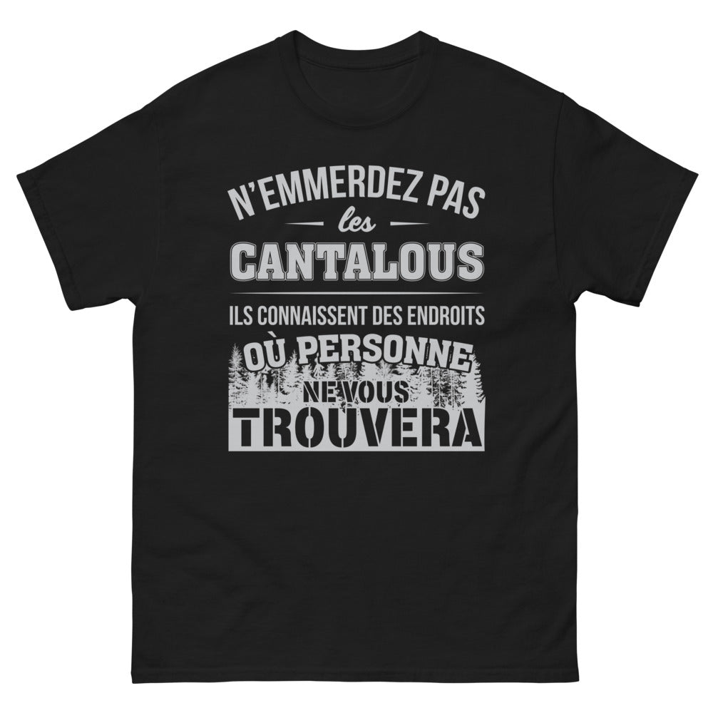T-shirt Cantal noir - N'emmerdez pas les Cantalous