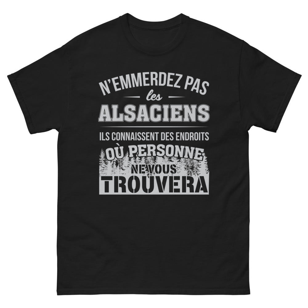 T-shirt Alsace noir - N'emmerdez pas les Alsaciens