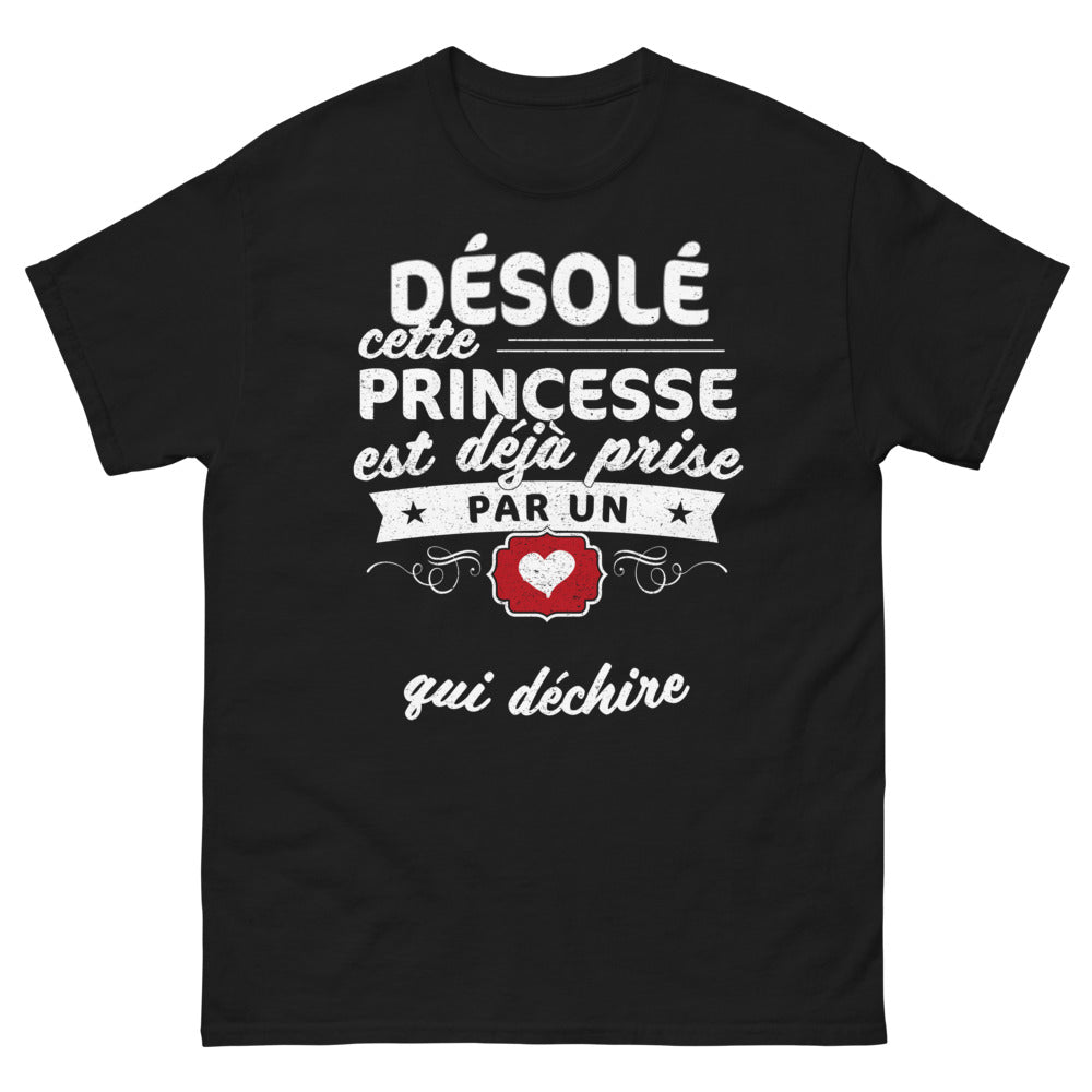 T-shirt Princesse déjà prise noir - Princesse déjà prise par un qui déchire