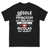 T-shirt Nicolas noir - Désolé, cette princesse est déjà prise