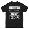 T-shirt Couple noir - Désolé, cet homme est déjà pris