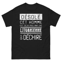 Thumbnail for T-shirt Lituanie noir - Désolé, déjà pris par une Lituanienne rock
