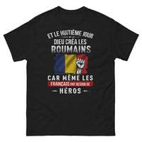 Thumbnail for T-shirt Roumains noir - Des héros pour la France