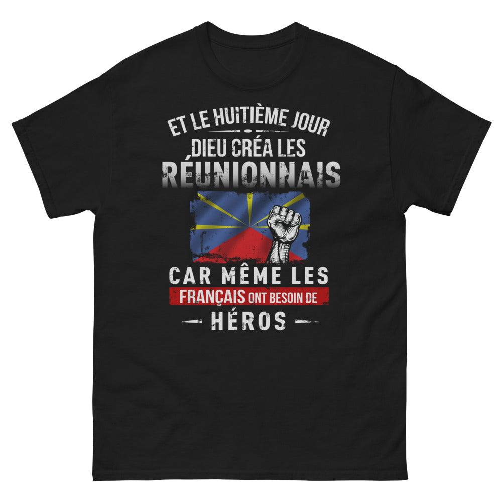 T-shirt Réunionnais noir - Héros du Huitième Jour