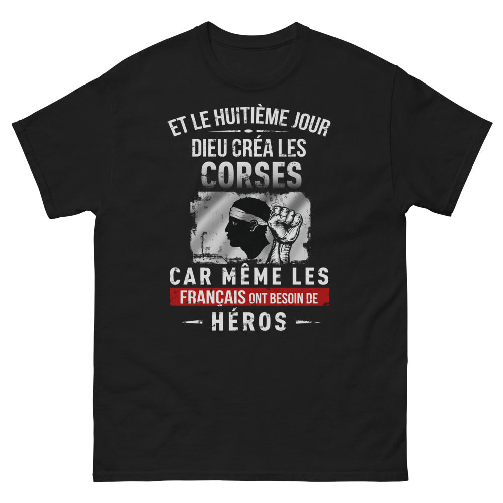 T-shirt Corse noir - Et le huitième jour, Dieu créa les Corses