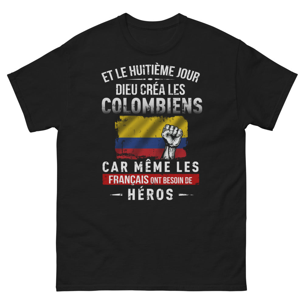 T-shirt Colombiens noir - Et le huitième jour, Dieu créa les Colombiens