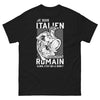 T-shirt Italien ascendant Roumain noir - Je suis Italien ascendant Roumain : c'est qui le boss ?
