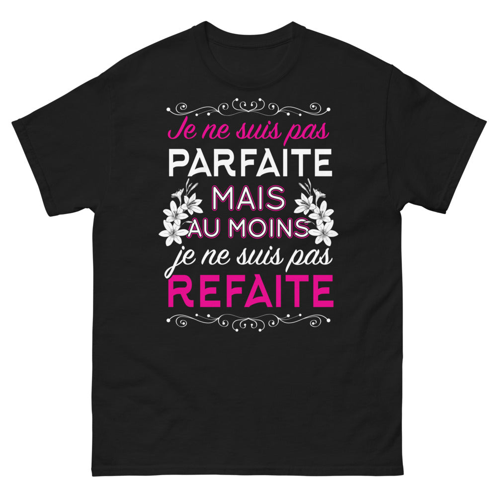 T-shirt Je ne suis pas parfaite noir - Je ne suis pas parfaite, humour et autodérision