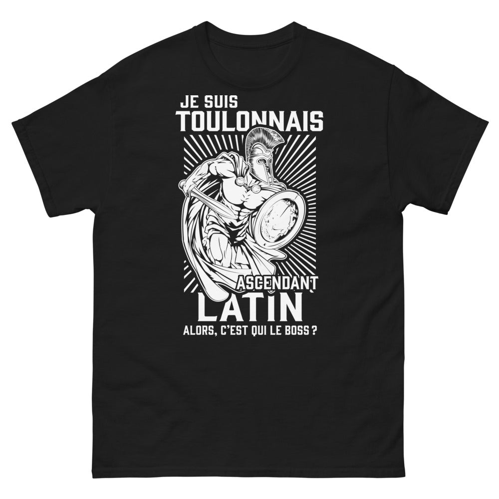 T-shirt Toulonnais Ascendant Latin noir - Je suis Toulonnais, c'est qui le boss ?