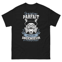 Thumbnail for T-shirt Ingénieur noir - Je ne suis pas parfait mais je suis ingénieur
