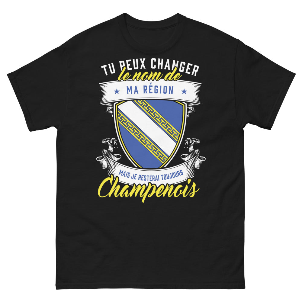 T-shirt Champenois noir - Je resterai toujours Champenois