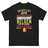 Thumbnail for T-shirt Belgique noir - Dieu a créé la bière