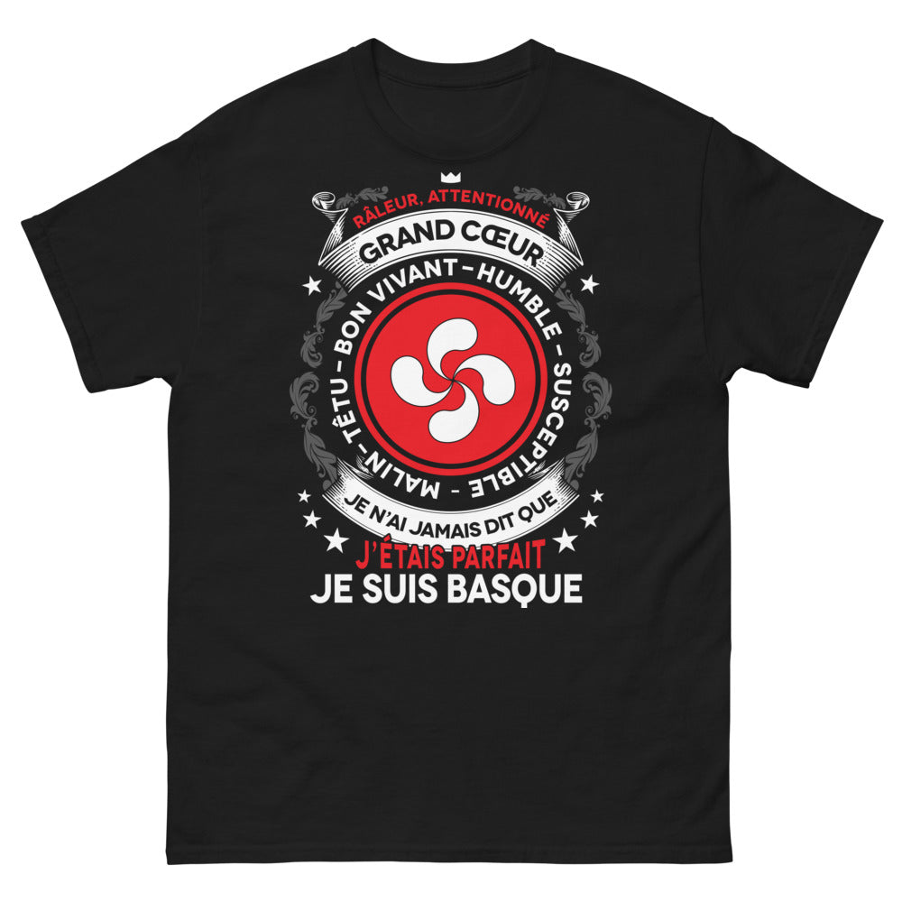 T-shirt Basque noir - Râleur, attentionné, grand cœur