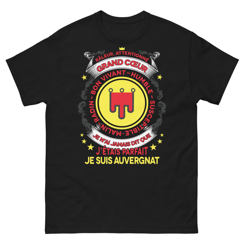 T-shirt Auvergne noir - Râleur attentionné au grand cœur
