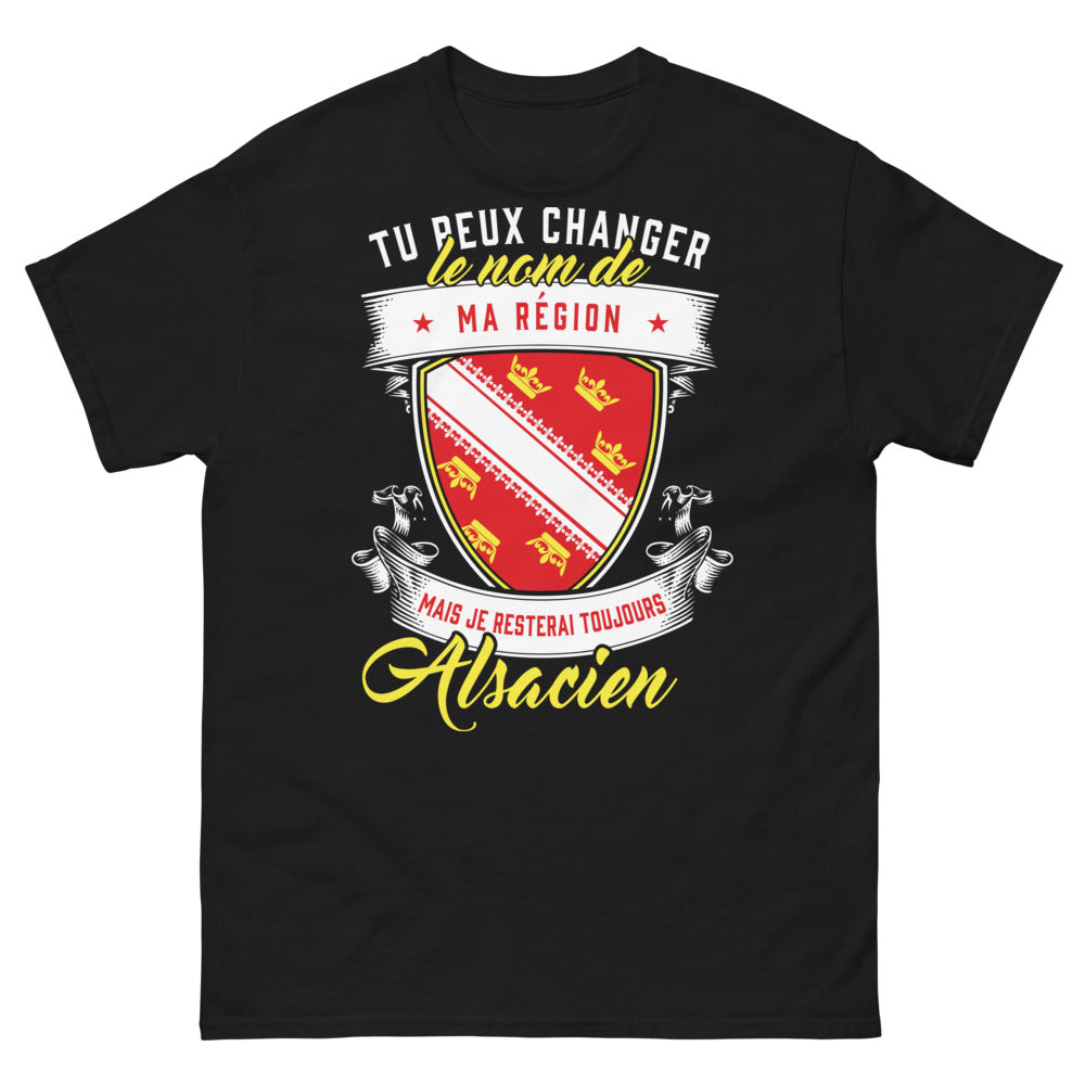 T-shirt Alsacien noir - Je resterai toujours alsacien