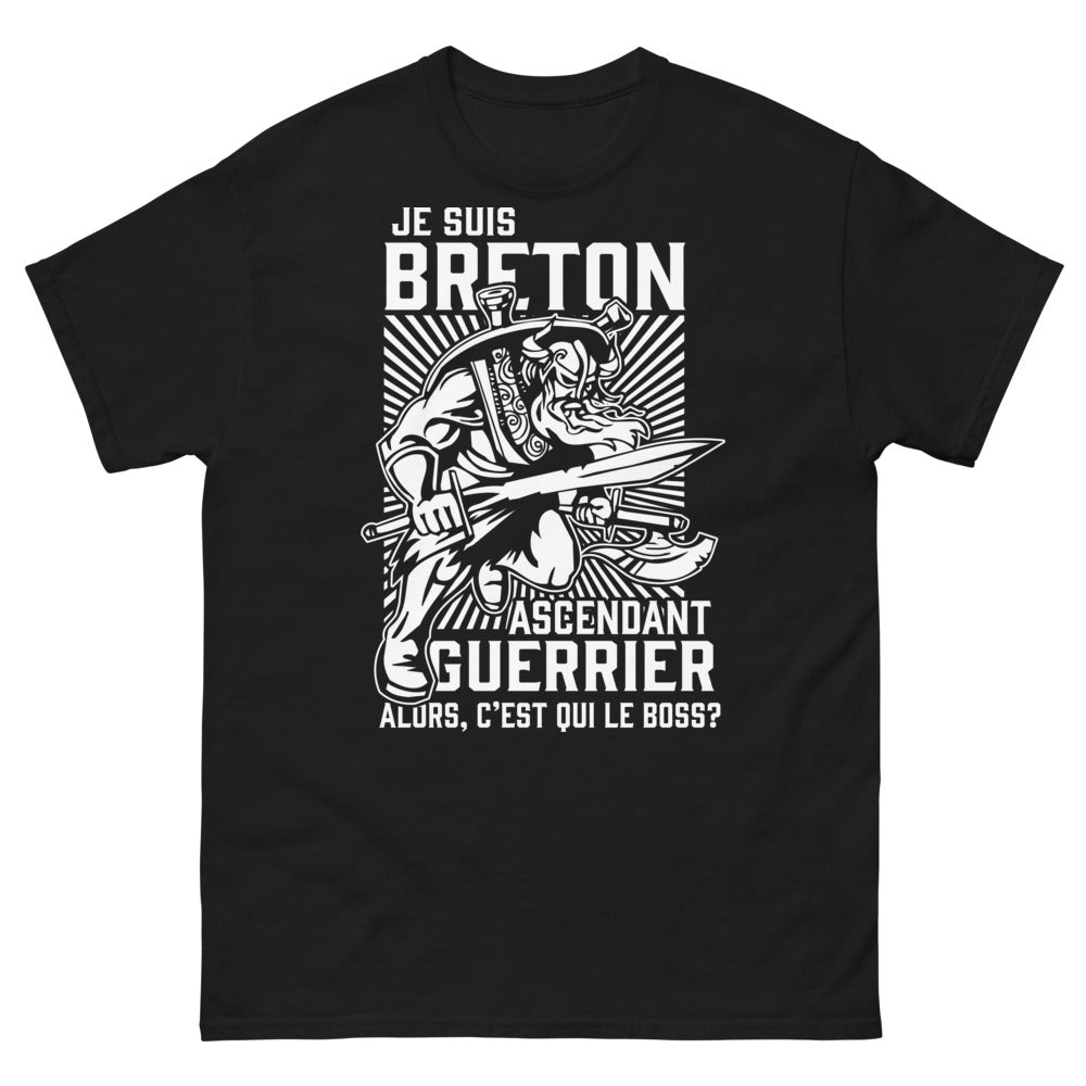 T-shirt Breton noir - Guerrier qui est le boss