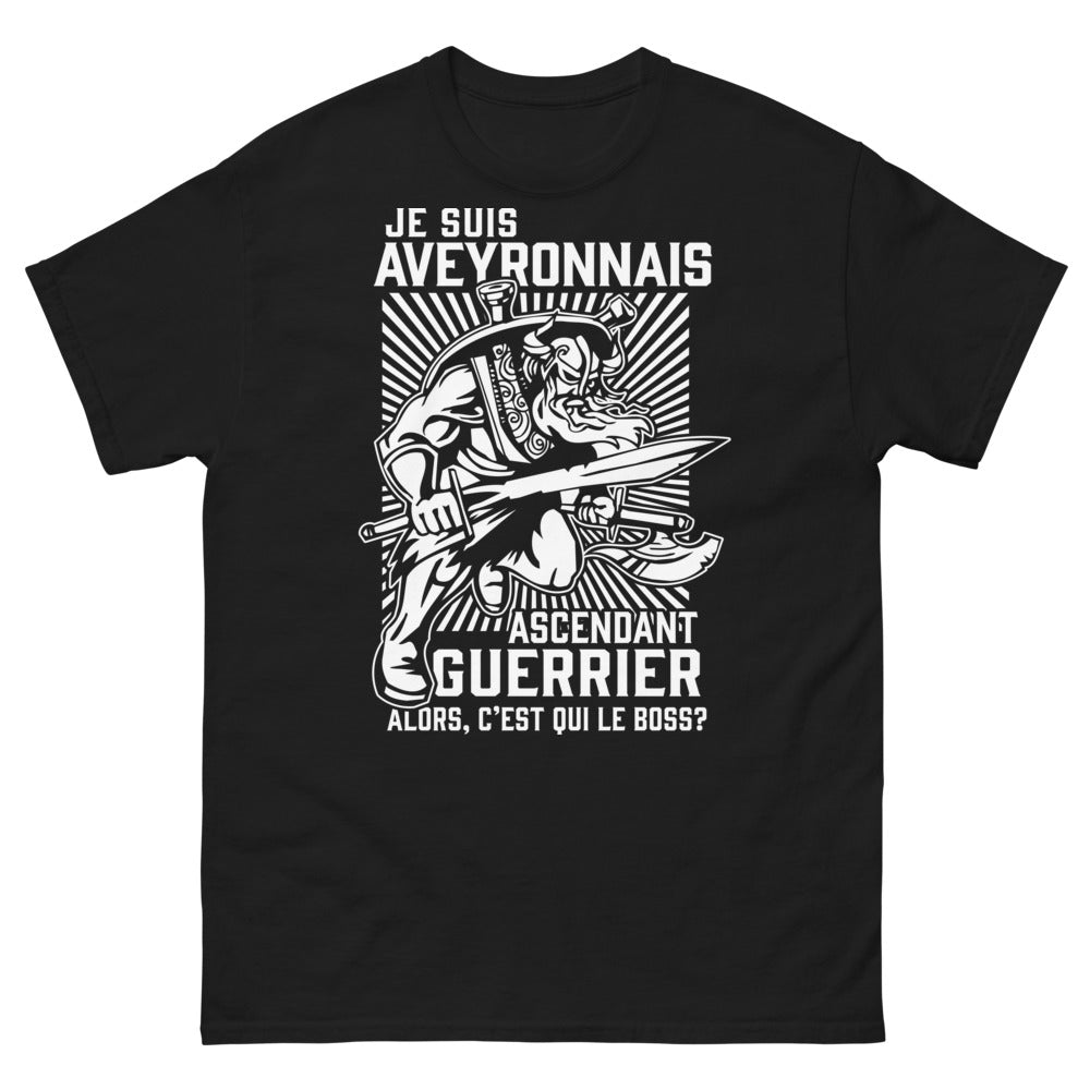 T-shirt Aveyronnais noir - Je suis Aveyronnais Ascendant Guerrier